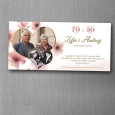 Zaproszenie 2 w 1 na rocznicę ślubu i urodziny z dwoma zdjęciami w formacie DL