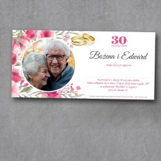 Zaproszenie na rocznicę ślubu "Różany Papier"