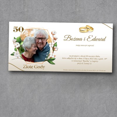 Zaproszenie na rocznicę ślubu "Cisza Pąków"