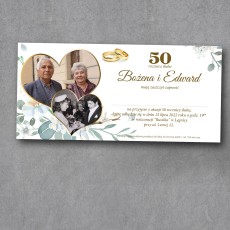 Zaproszenie na rocznicę ślubu "Serce Ciszy"