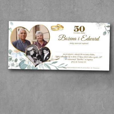Zaproszenie na rocznicę ślubu "Serce Ciszy"