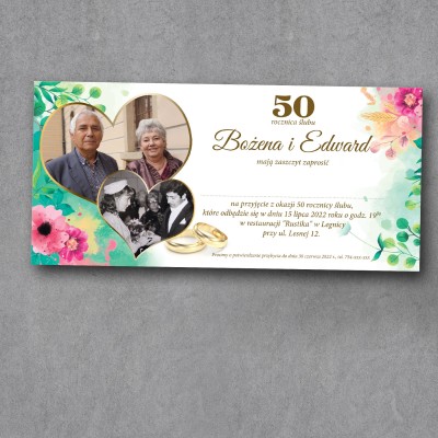 Zaproszenie na rocznicę ślubu "Wiosna Wspomnień"
