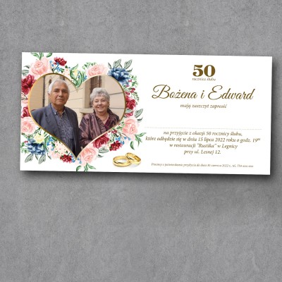 Zaproszenie na rocznicę ślubu "Kwiecista Opowieść"
