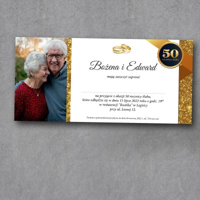 Zaproszenie na rocznicę ślubu "Złoty Płomień"