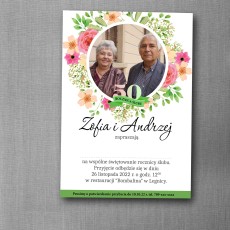 Zaproszenie na rocznicę ślubu "Wiosenny Bukiet"