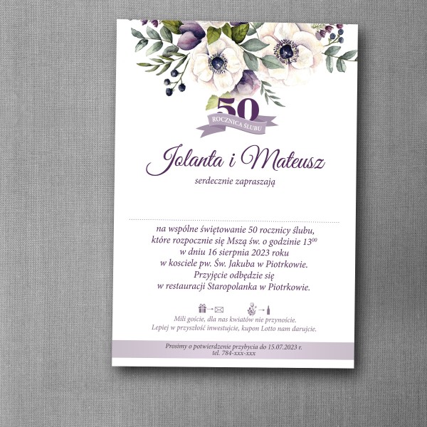 Zaproszenie na rocznicę ślubu "Letni Świt"