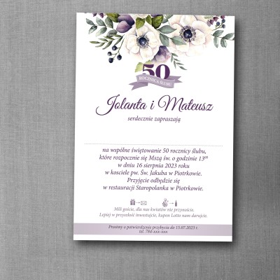 Zaproszenie na rocznicę ślubu "Letni Świt"