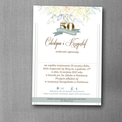 Zaproszenie na rocznicę ślubu "Złoty Błysk"