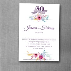 Zaproszenie na rocznicę ślubu "Purpurowy Świt"