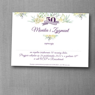 Zaproszenie na rocznicę ślubu "Letni Blask"