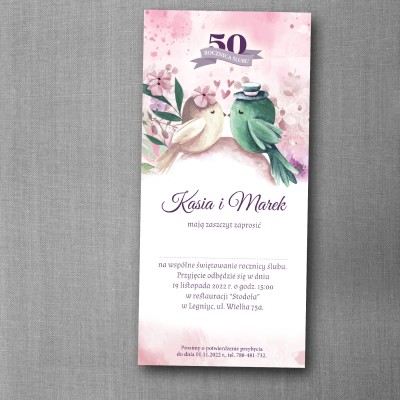 Zaproszenie na rocznicę ślubu "Śpiew Skowronka"